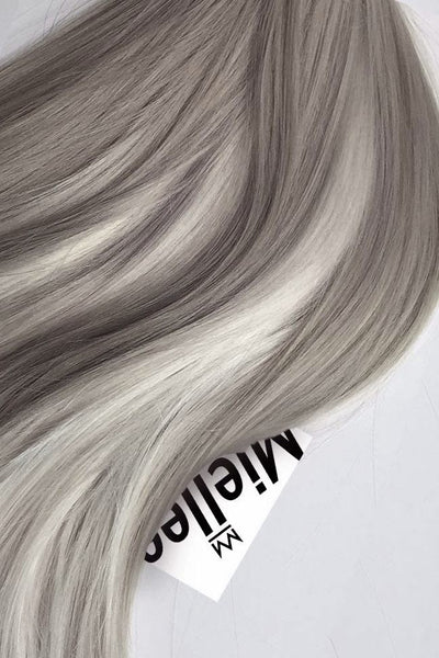 Grey hot sale blonde balayage
