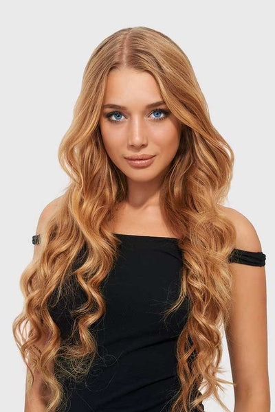 Strawberry Blonde 22” Hair Extensions Silk Seam Clip-In, Ash Bronde/Strawberry Blonde| Bellami  main image 4