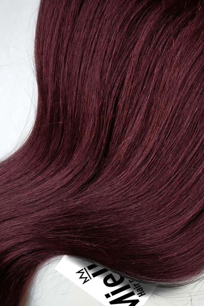 Sherry Red 8 Piece Clip In Extensions - Straight Human Hair