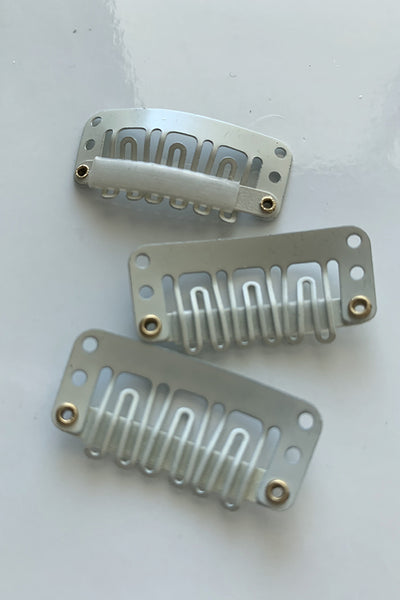 50 Pcs U-Shape Metal Snap Clips 32mm 6-Teeth Wig