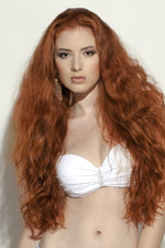 Amber Red Seamless Tape Ins - Wavy Hair