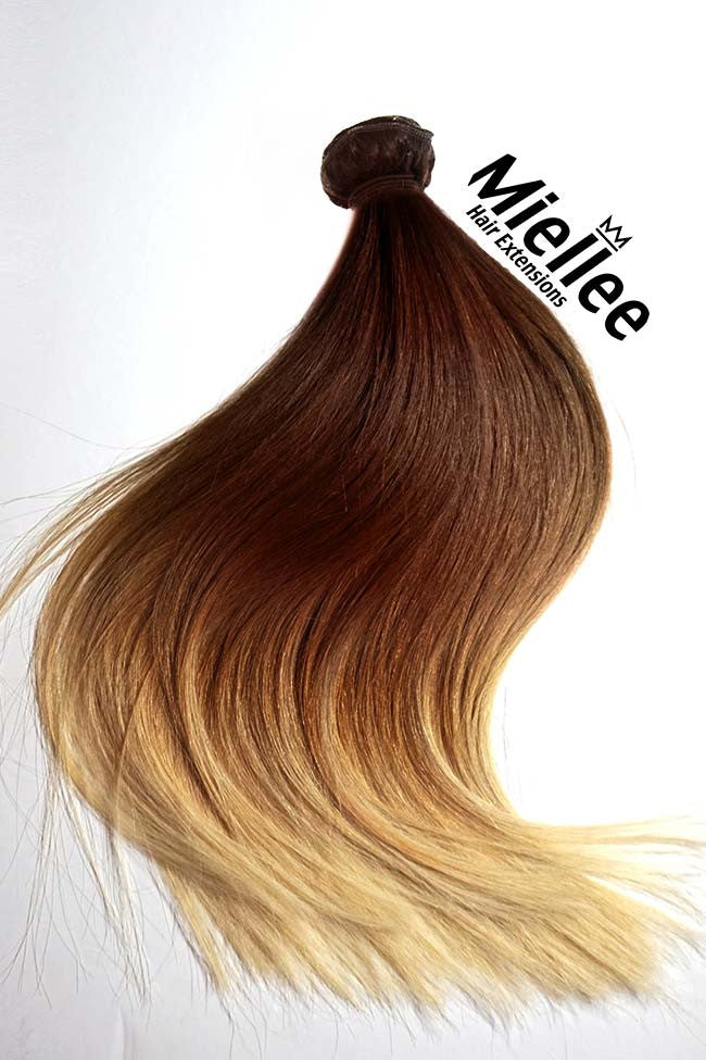 High Contrast Golden Ombre Machine Tied Wefts - Straight Hair