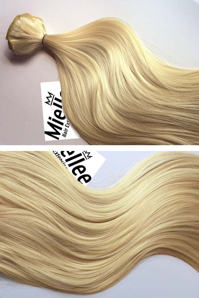 Butter Blonde Machine Tied Wefts - Straight Hair