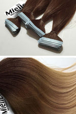 Light Golden Brown Balayage Seamless Tape Ins - Wavy Hair