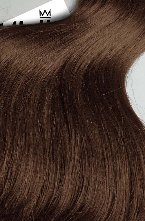 Chestnut Brown Seamless Tape Ins - Wavy Hair