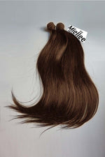 Chestnut Brown Machine Tied Wefts - Straight Hair