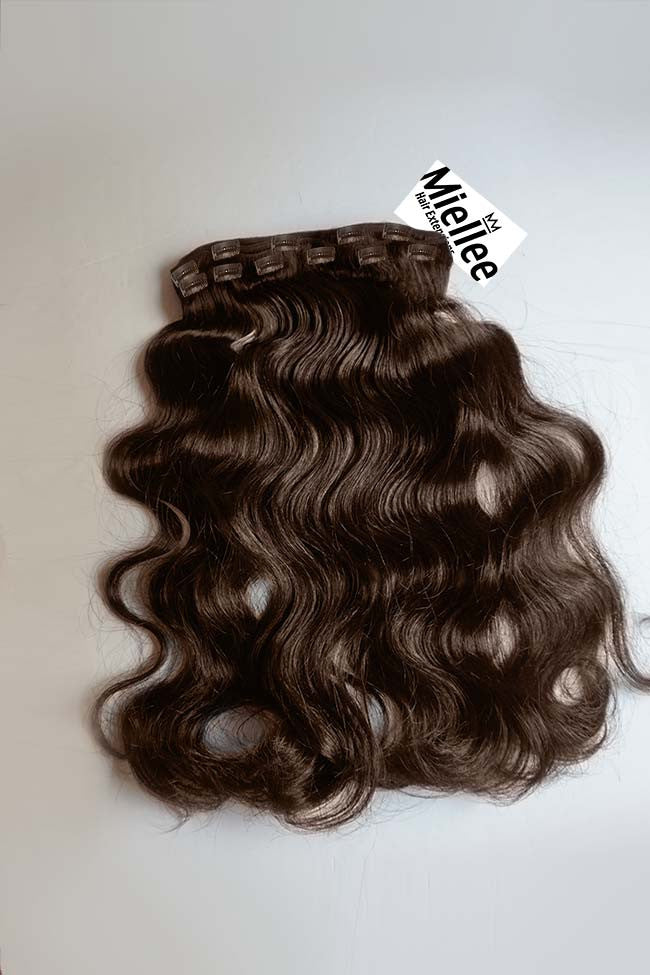 Chocolate Brown Piece Clip Ins Wavy Hair - Main Image
