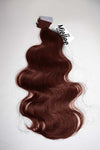 Cinnamon Red Seamless Tape Ins - Wavy Hair