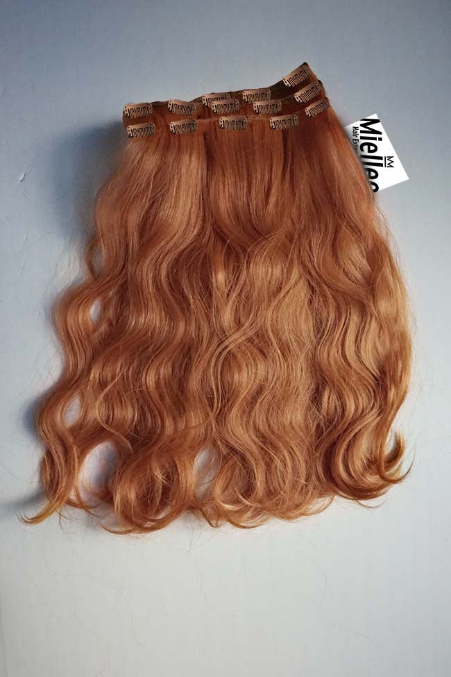 Peachy Red 8 Piece Clip Ins - Wavy Hair