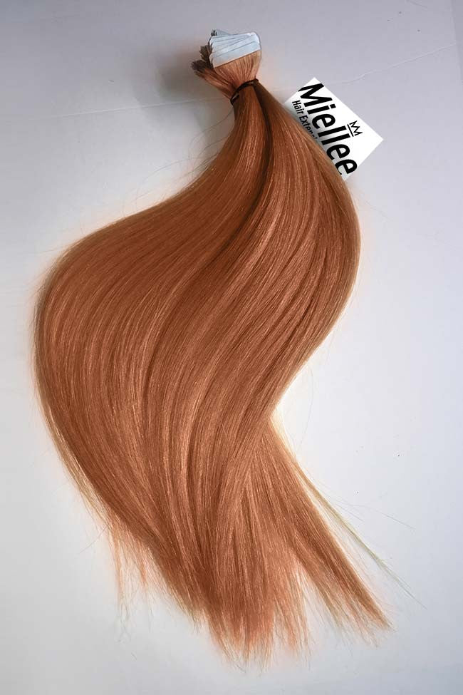 Peachy Red Seamless Tape Ins - Straight Hair