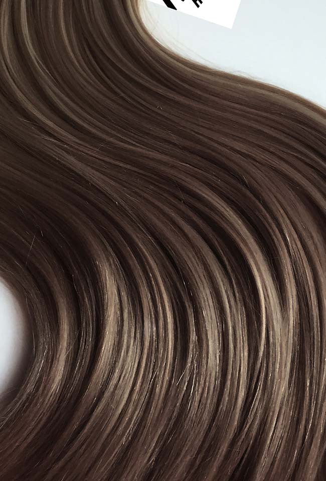 Hazelnut Brown Machine Tied Wefts - Straight Hair