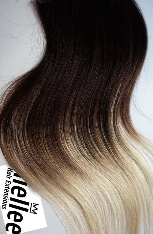 High Contrast Neutral Ombre Seamless Tape Ins - Straight Hair