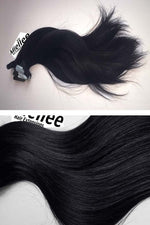 Licorice Black Seamless Tape Ins - Straight Hair