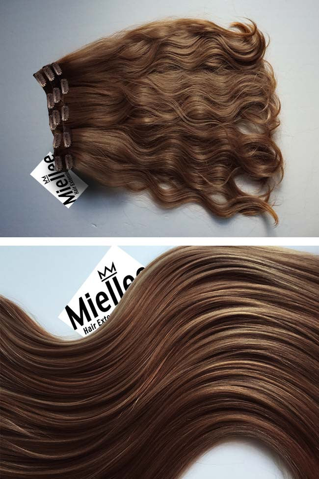 Maple Brown 8 Piece Clip Ins - Wavy Hair