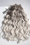 Medium Ashy Blonde Balayage 8 Piece Clip Ins - Wavy Hair