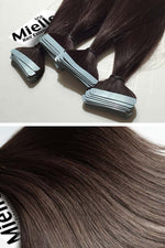 Medium Ashy Brown Balayage Seamless Tape Ins - Straight Hair