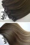 Light Ashy Brown Balayage 8 Piece Clip Ins - Straight Hair