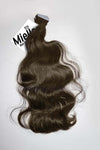 Grizzly Brown Seamless Tape Ins - Wavy Hair