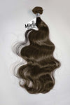 Grizzly Brown Machine Tied Wefts - Wavy Hair