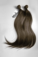 Grizzly Brown Machine Tied Wefts - Straight Hair