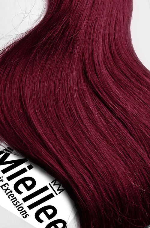 Raspberry Red Seamless Tape Ins - Straight Hair