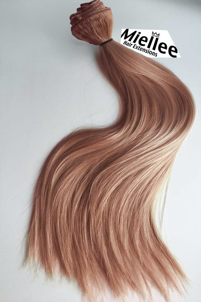Rose Gold Machine Tied Wefts - Straight Hair