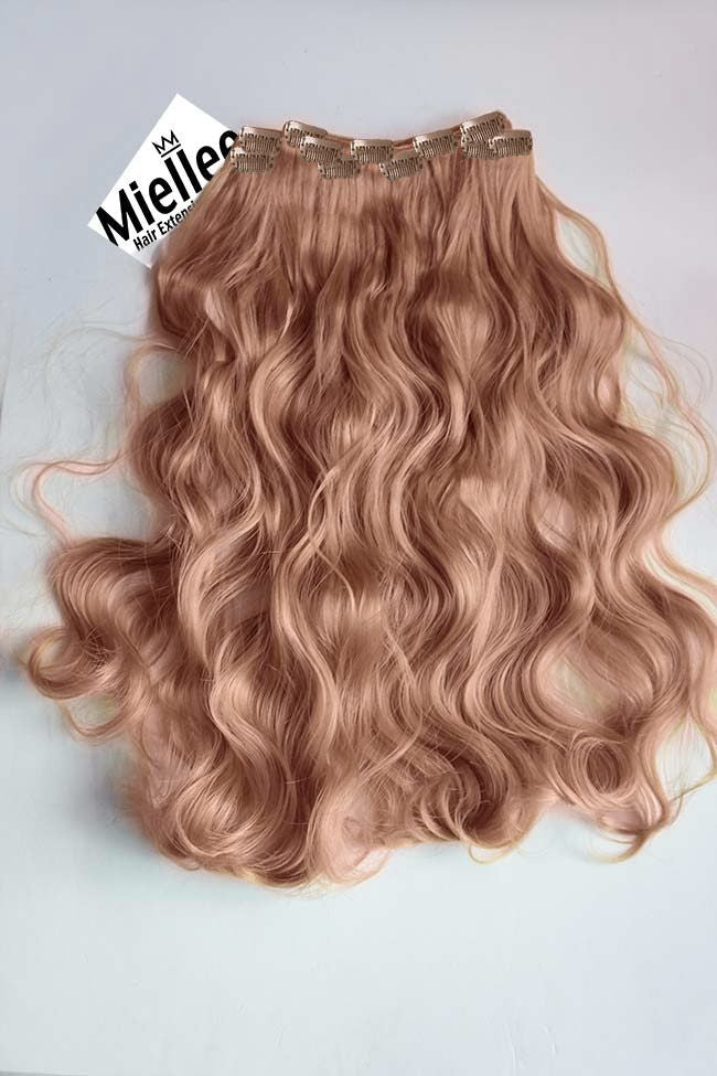 Rose Gold Piece Clip Ins Wavy Hair - Main Image