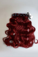 Ruby Red 8 Piece Clip Ins - Wavy Hair