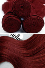 Ruby Red Machine Tied Wefts - Straight Hair