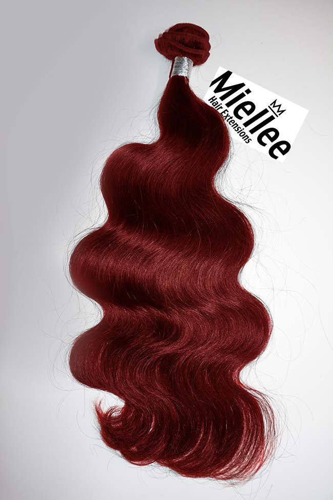 Ruby Red Machine Tied Wefts - Wavy Hair