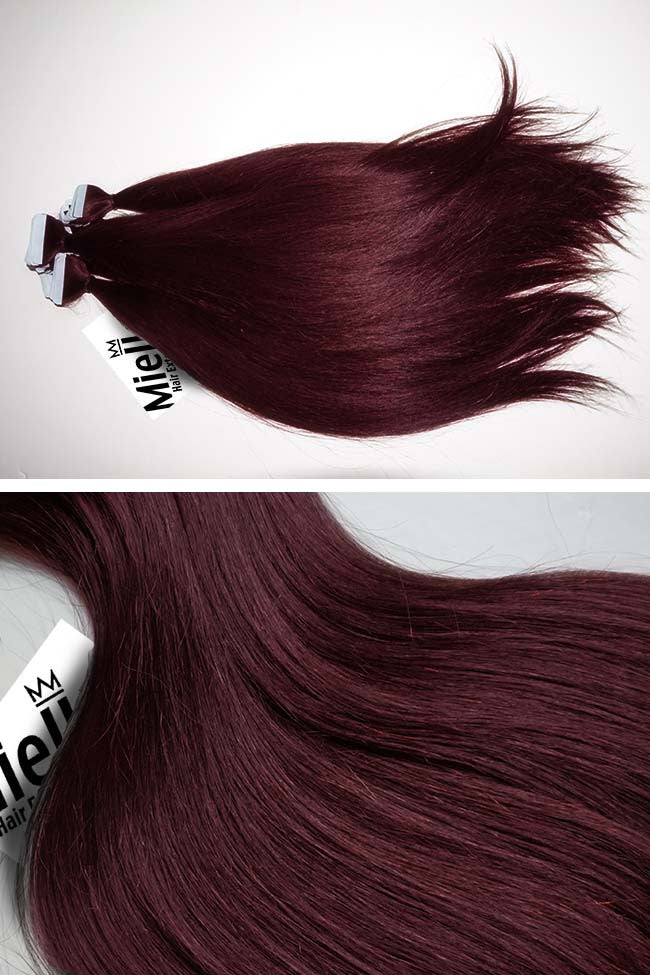 Sherry Red Seamless Tape Ins - Straight Hair