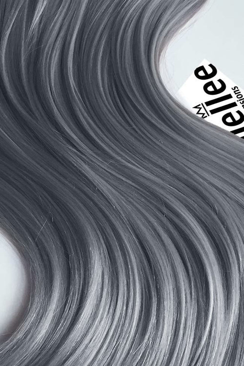 Steel Grey Machine Tied Wefts - Wavy Hair