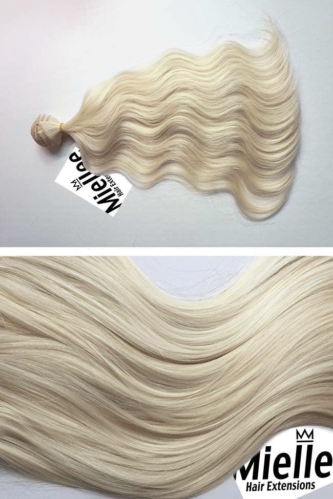 Vanilla Blonde Machine Tied Wefts - Wavy Hair
