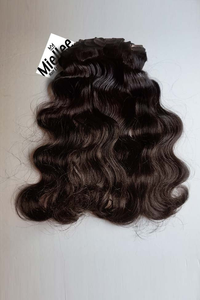 Virgin Brown 8 Piece Clip Ins - Wavy Hair