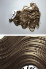 Willow Brown Seamless Tape Ins - Wavy Hair